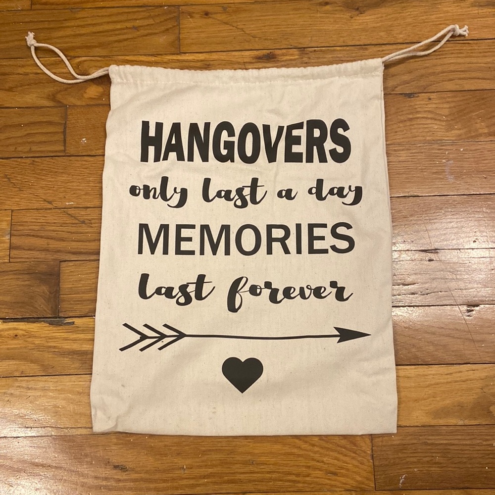 Custom Made Burlap Drawstring Bag - image 1